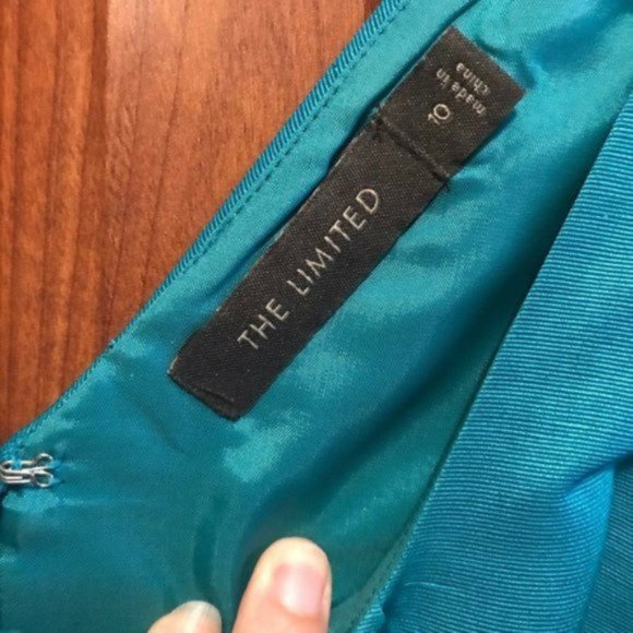 The Limited | Teal Blue Pin-Tuck Sleeveless Sheath Dress | Size 10 - Picture 6 of 10